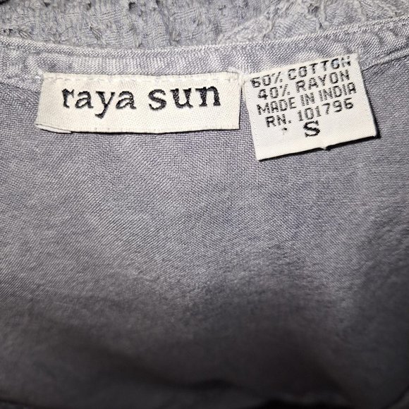 raya sun Embroidered Grey Dress Size Small - Picture 6 of 6